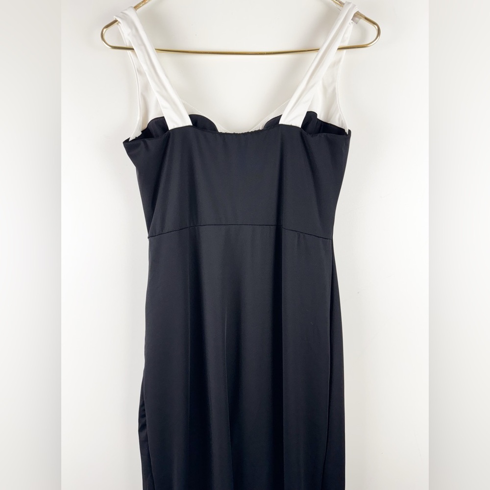 Popilush Shapewear Contrast Trim Built-In Sculpting Maxi Dress Size Large - Picture 9 of 12